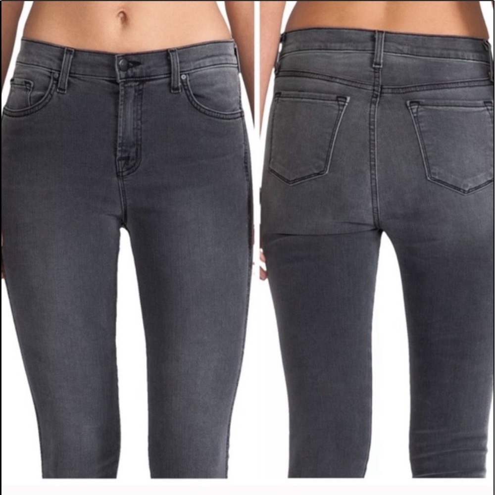 SOLD! J Brand Bree Cropped Skinny Ankle Jeans in Nightbird Faded Black Wash - Picture 2 of 12